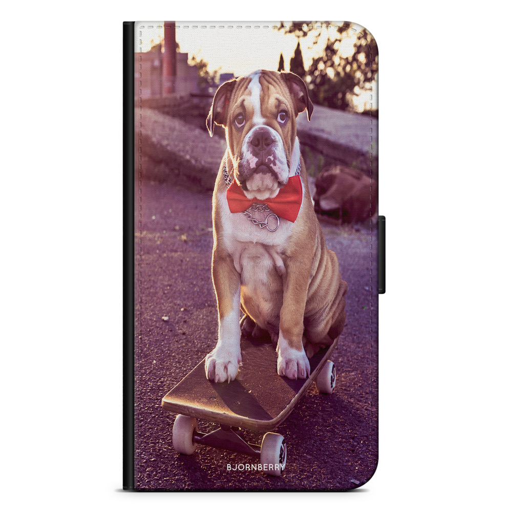 OnePlus 6 Plånboksfodral - Bulldog skateboard | Mobilskal & Mobilfodral BJORNBERRY